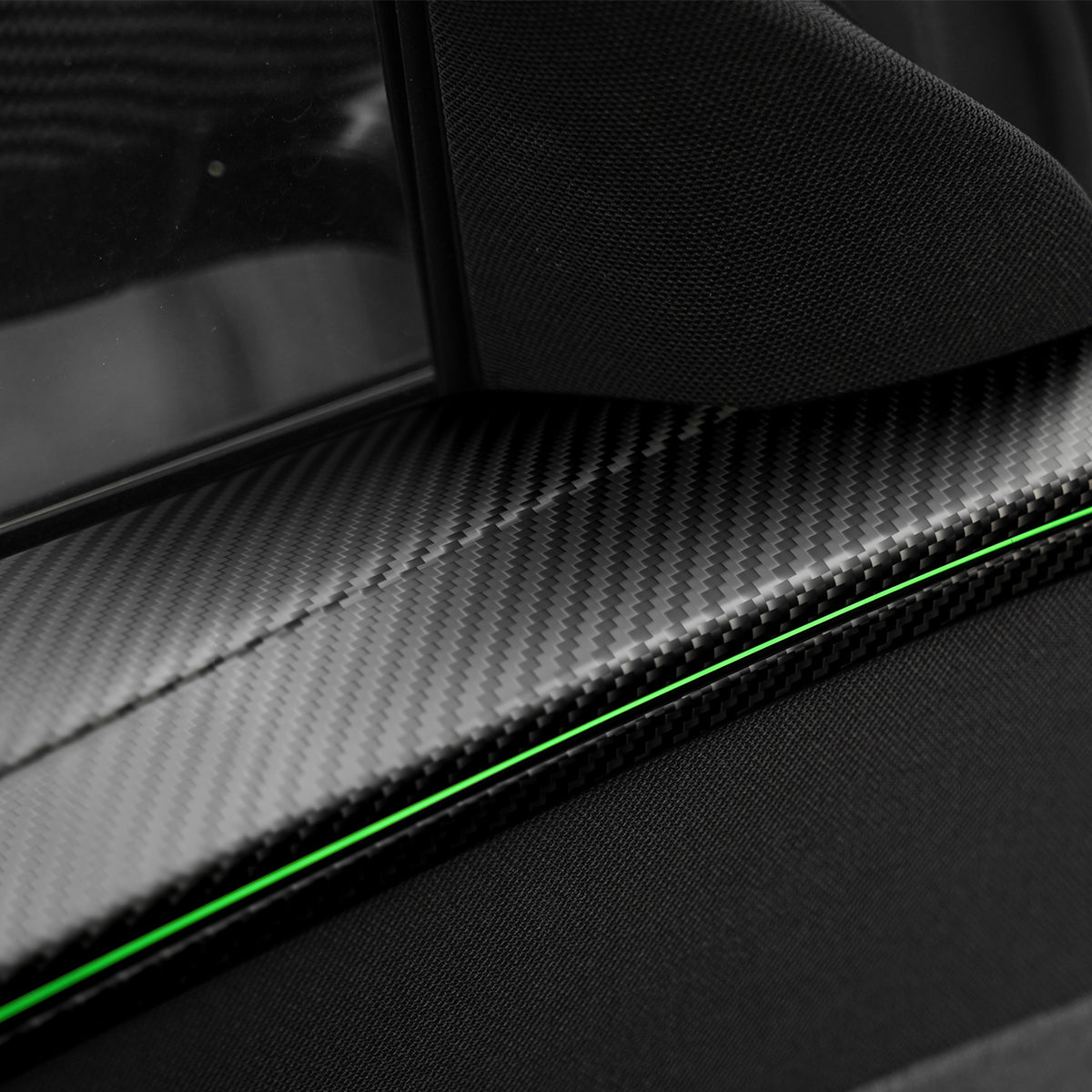 Miroken Dry Carbon Fiber Full Upper Oversized Extended Door Panel Overlays for Model Y Juniper