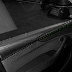 Miroken Dry Carbon Fiber Full Upper Oversized Extended Door Panel Overlays for Model Y Juniper