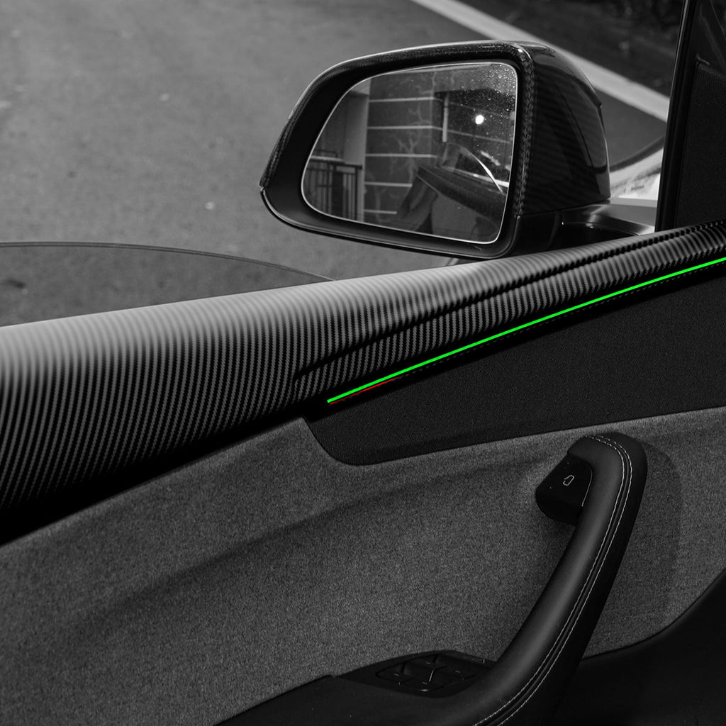 Miroken Dry Carbon Fiber Full Upper Oversized Extended Door Panel Overlays for Model Y Juniper
