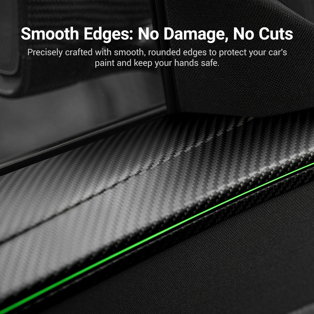 Miroken Dry Carbon Fiber Full Upper Oversized Extended Door Panel Overlays for Model Y Juniper