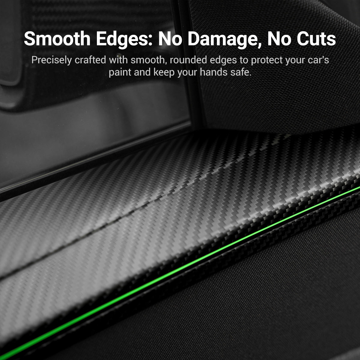 Miroken Dry Carbon Fiber Full Upper Oversized Extended Door Panel Overlays for Model Y Juniper