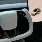 Miroken Model 3 Highland & Model Y Juniper Yoke Plaid Steering Wheel 【White Leather】