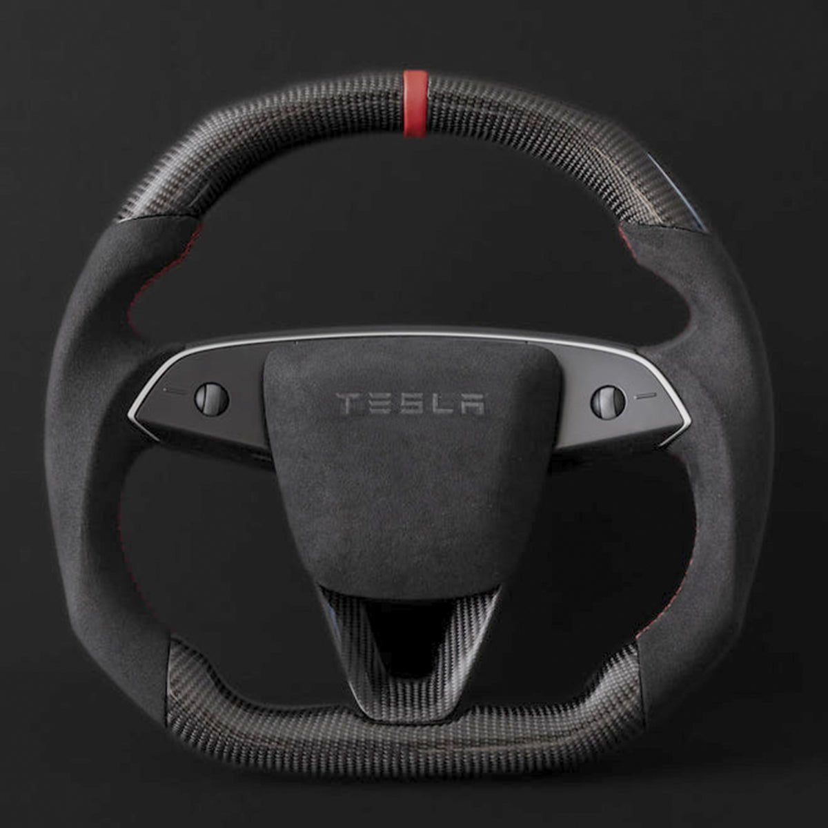 Miroken Alcantara Carbon Fiber Steering Wheel for Model 3 Highland / Model Y Juniper