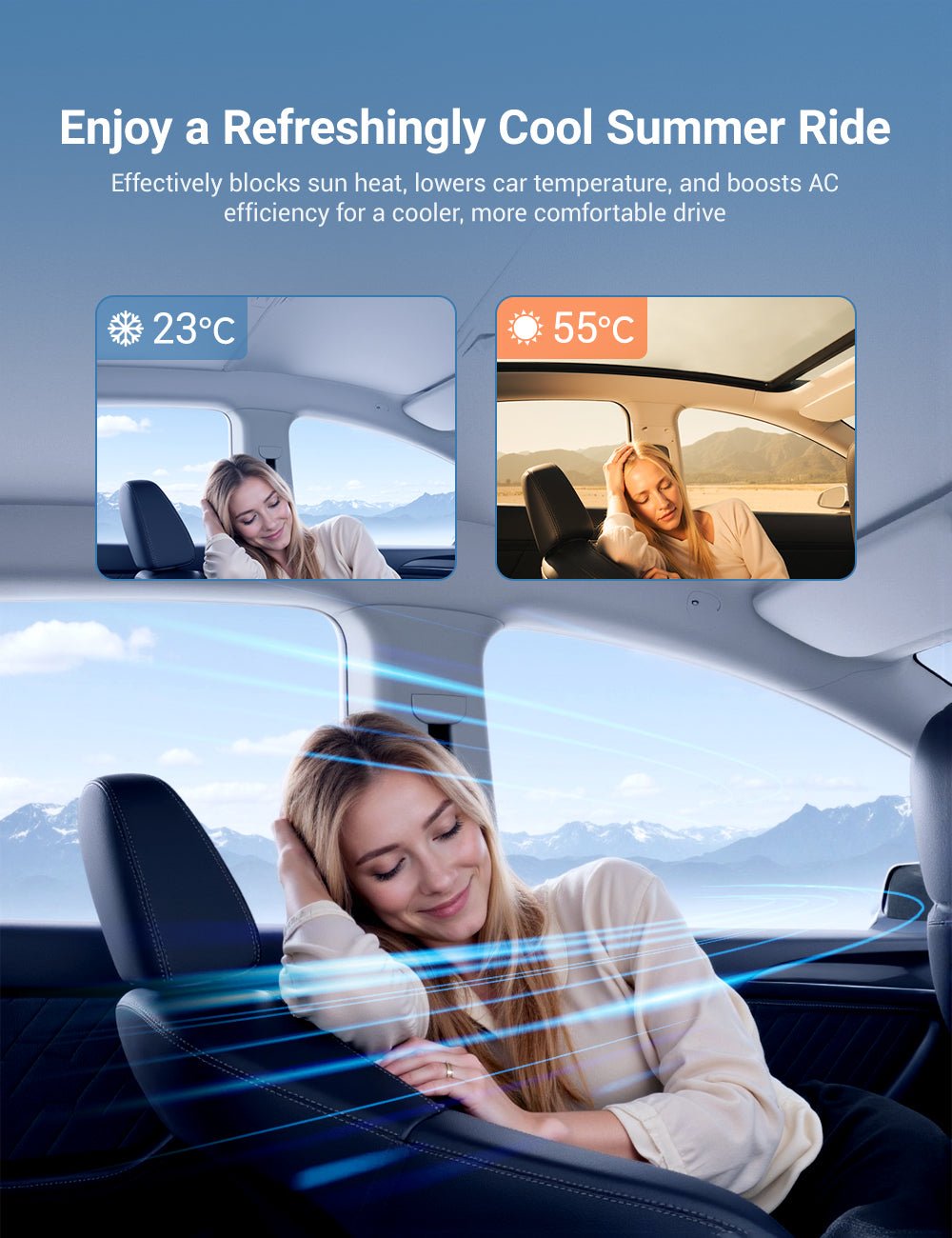 Miroken Retractable Sun Shade for Model Y Juniper