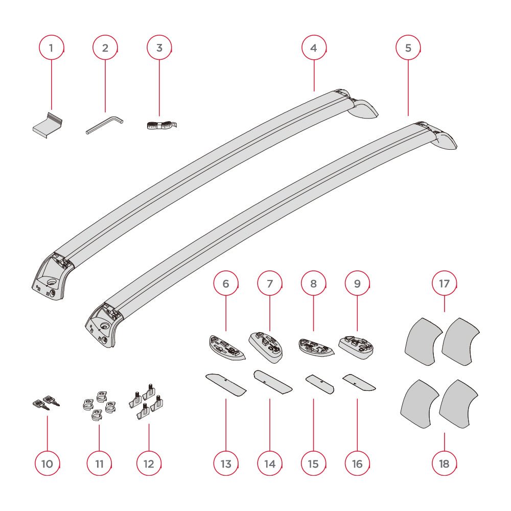 Miroken Roof Rack for Tesla Model 3 Highland / Model Y (Set of 2)