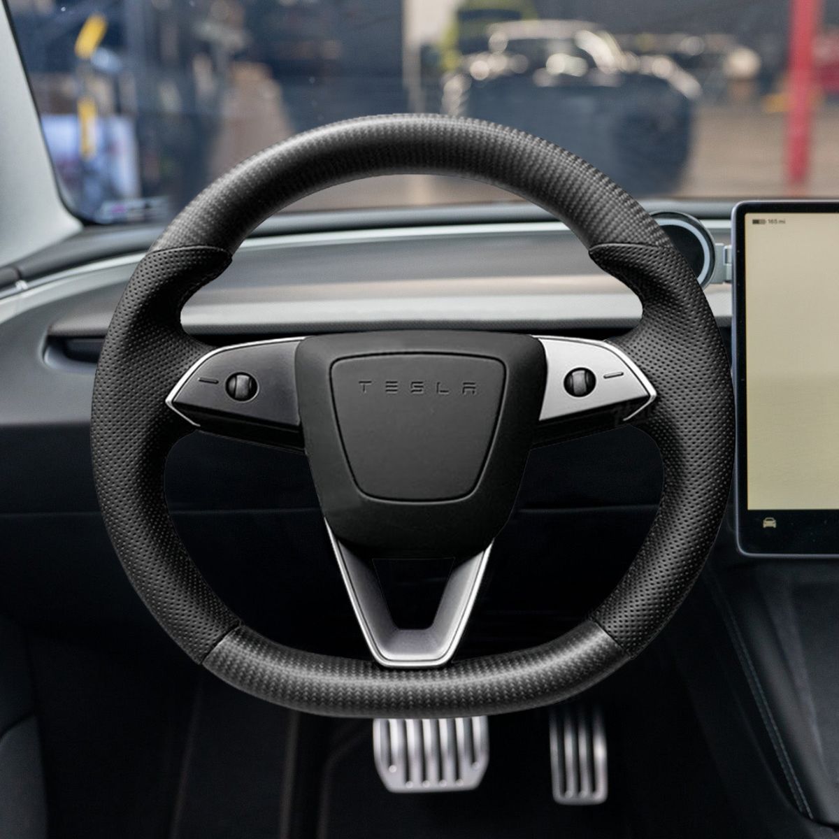 Miroken Sport Carbon Fiber Steering Wheel Replacement for Model 3 Highland & Model Y Juniper