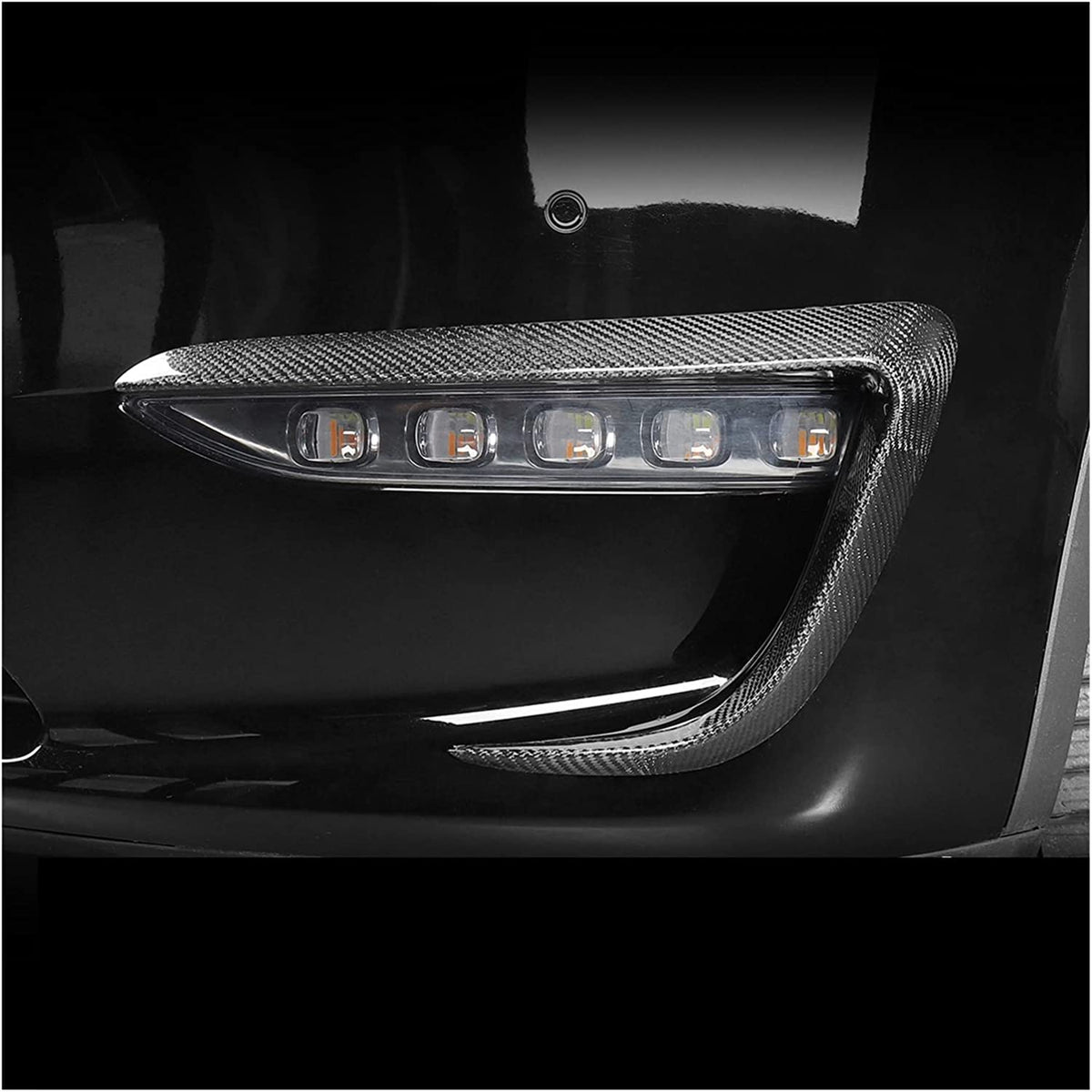 Miroken Tesla Model Y Fog Light Trim - Carbon Fiber Exterior Mods