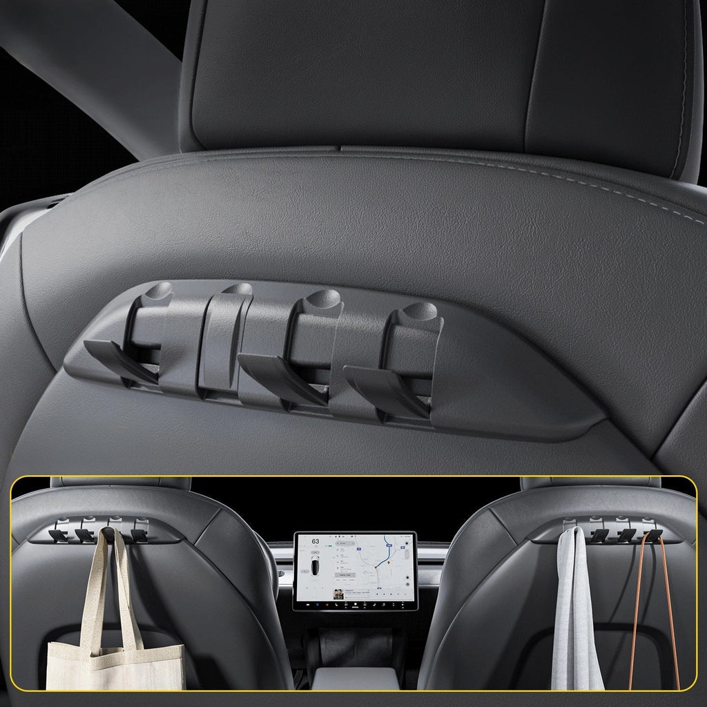 Rear Seat Back Hooks & Organizer for Tesla Model 3/Y | Miroken