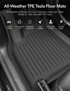 Miroken TPE All Weather Floor Mats for Tesla Model Y & Model 3
