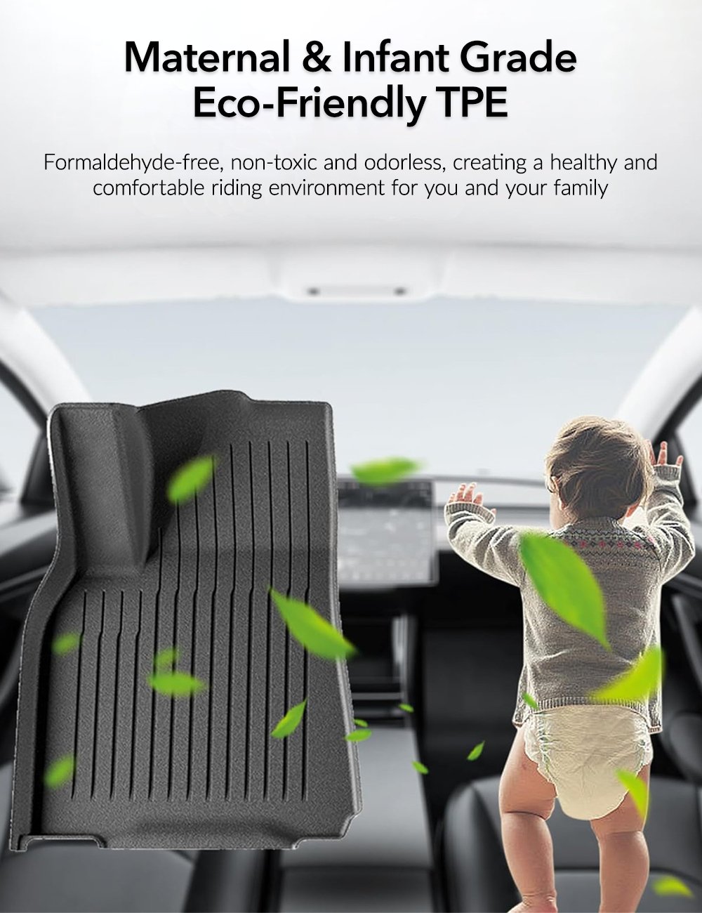 Miroken TPE All Weather Floor Mats for Tesla Model Y & Model 3