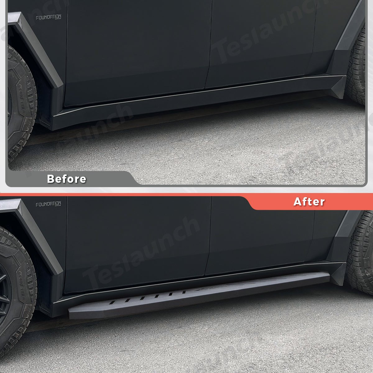 Tesla Cybertruck Running Boards Side Steps - Exterior Brackets Nerf Bars
