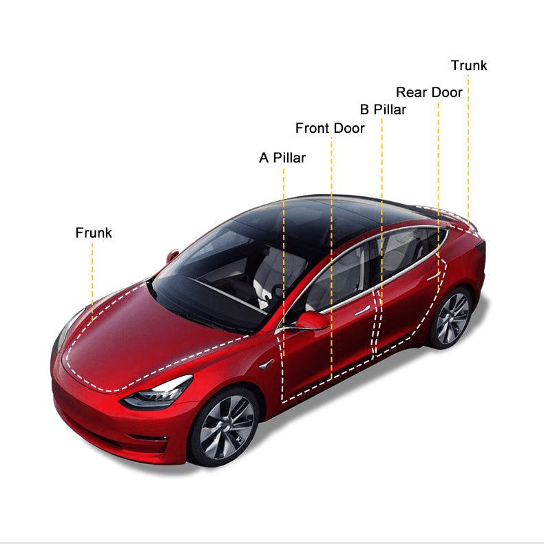 Tesla Model 3/Y Door Seal Kit Soundproof Rubber Weatherstrip (2017+)
