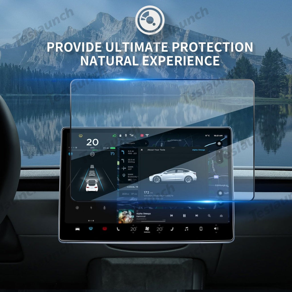 15.4" Front 9H Tempered Glass Screen Protector for Tesla Model 3 Highland Standard / Model Y Juniper Standard 2025+