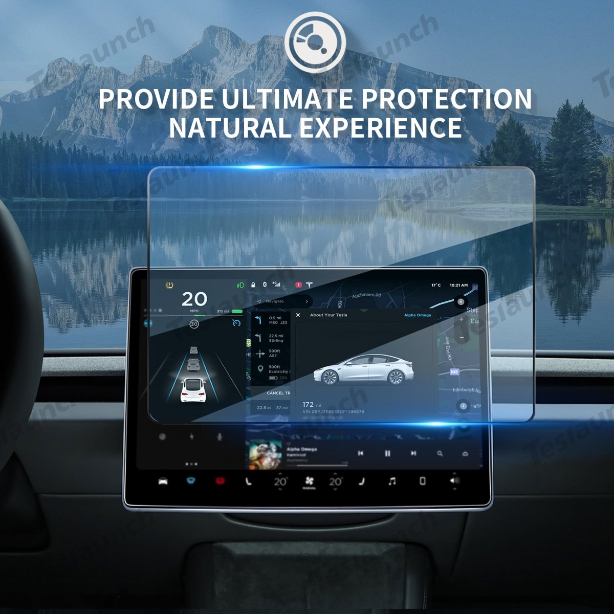 15.4" Front 9H Tempered Glass Screen Protector for Tesla Model 3 Highland Standard / Model Y Juniper Standard 2025+