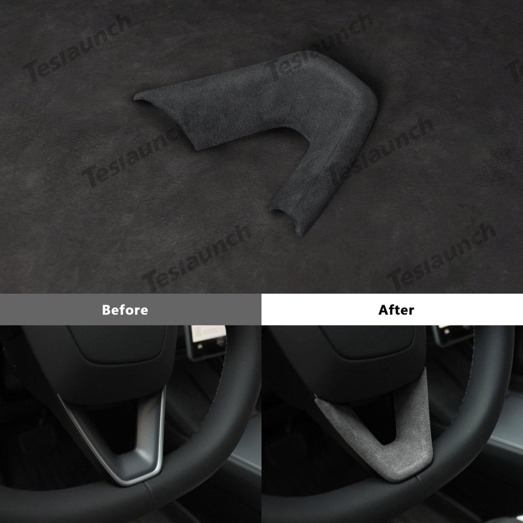 Alcantara Steering Wheel U-shaped Cover For 2024+ Model 3 Highland