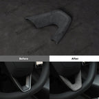 Alcantara Steering Wheel U-shaped Cover for Tesla Model Y L 2026+