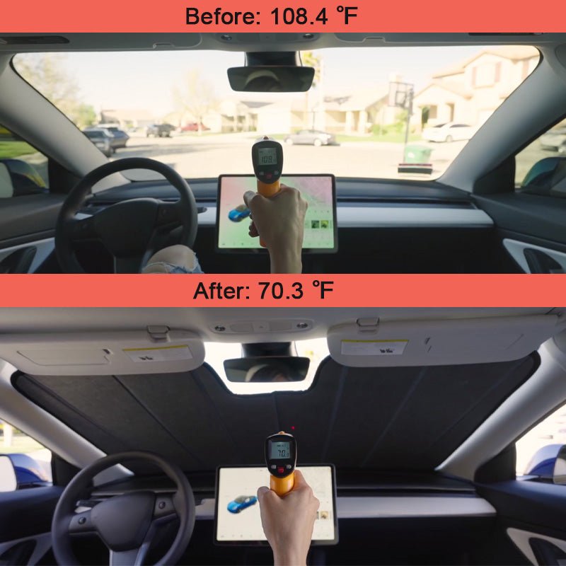Thickened Foldable Windshield Sunshade Sun Visor for Tesla Model 3/Y