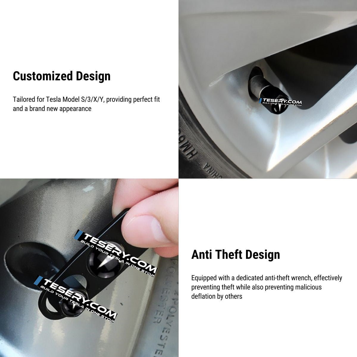 Tire Valve Caps for Tesla Model 3/Y/S/X