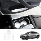 TPE Door Storage & Cup Holder Mats for Tesla Model Y Juniper 2025+