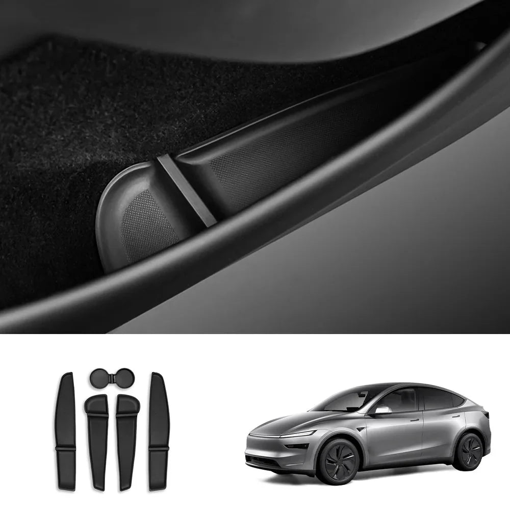 TPE Door Storage & Cup Holder Mats for Tesla Model Y Juniper 2025+