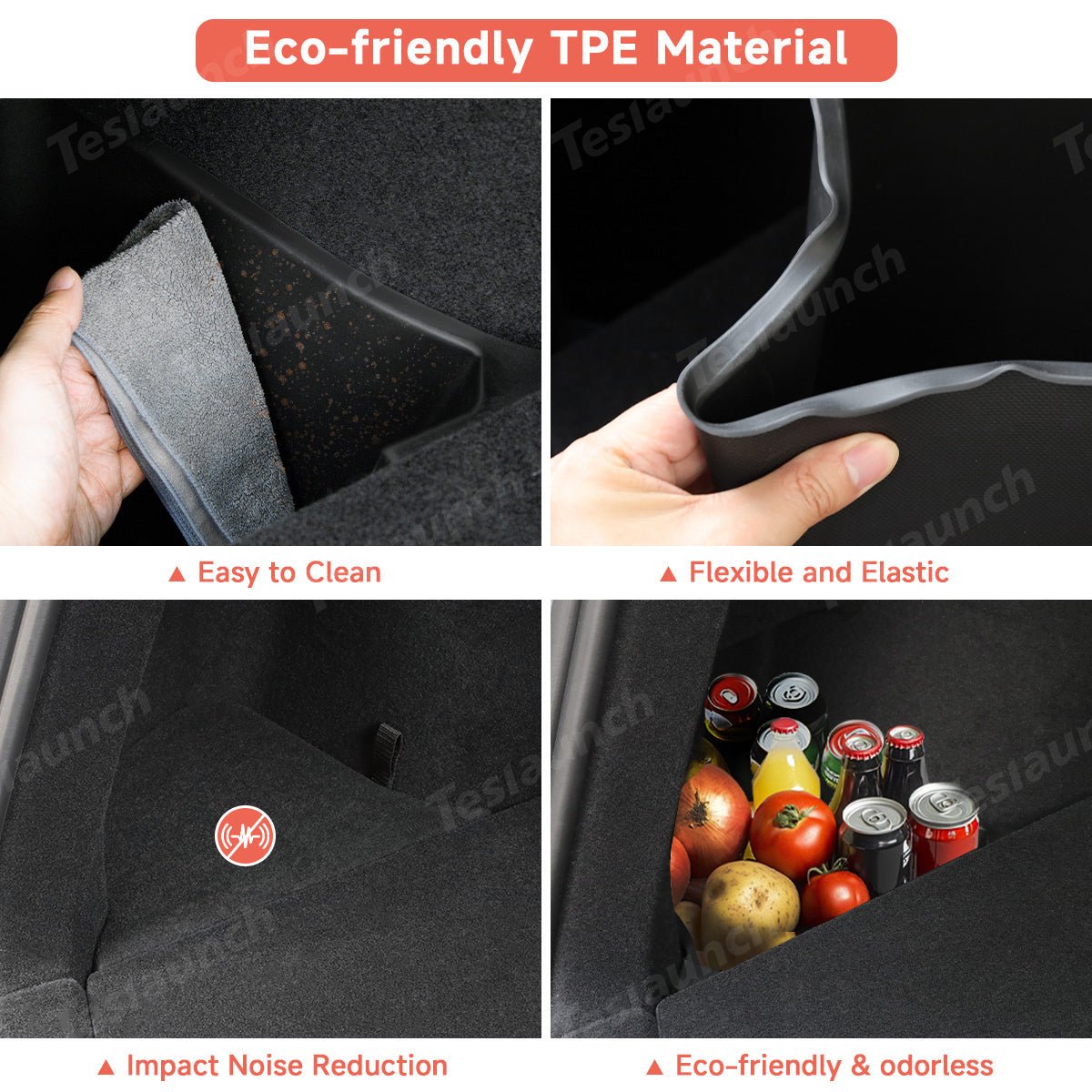 TPE Rear Trunk Side Storage Box for Tesla Model Y Juniper 2025+ (2 Pcs)