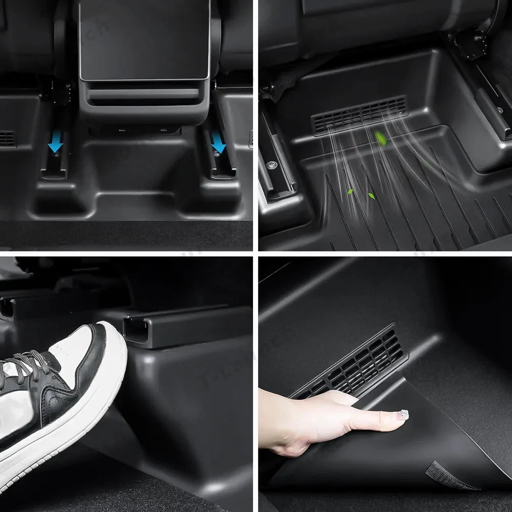 TPE Under-Seat Corner Anti-Kick Covers for Tesla Model Y Juniper 2025+