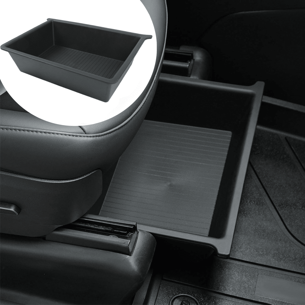 TPE+ABS Double Layer Hidden Underseat Storage Box for Tesla Model X 2023+