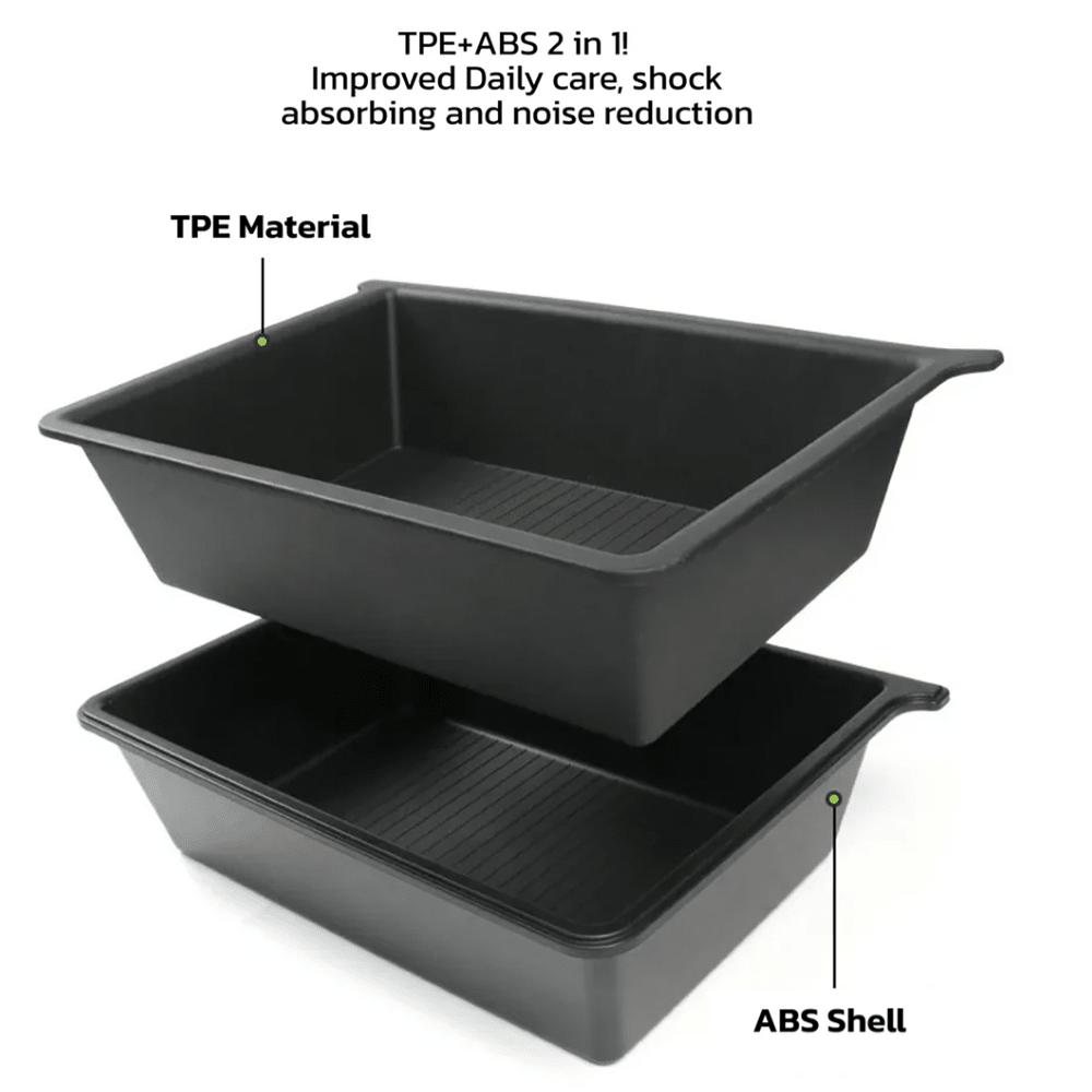 TPE+ABS Double Layer Hidden Underseat Storage Box for Tesla Model X 2023+