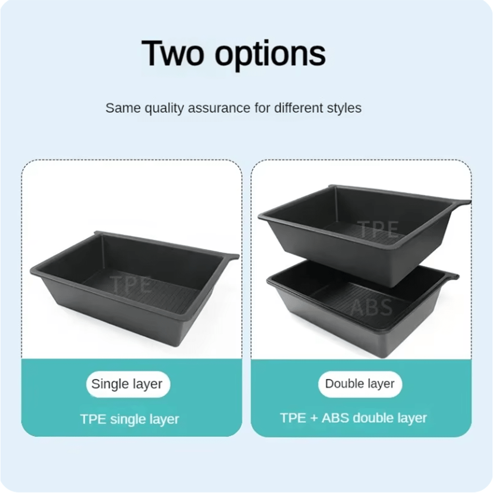 TPE+ABS Double Layer Hidden Underseat Storage Box for Tesla Model X 2023+