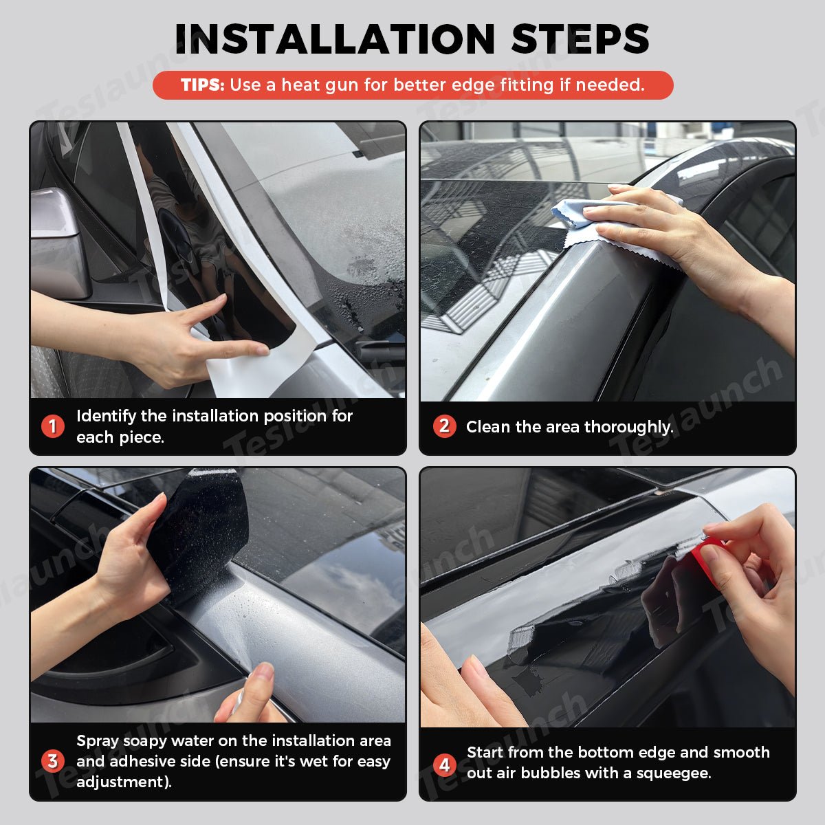 TPU Roof Pillar Delete Wrap for Tesla Model Y Juniper 2025+
