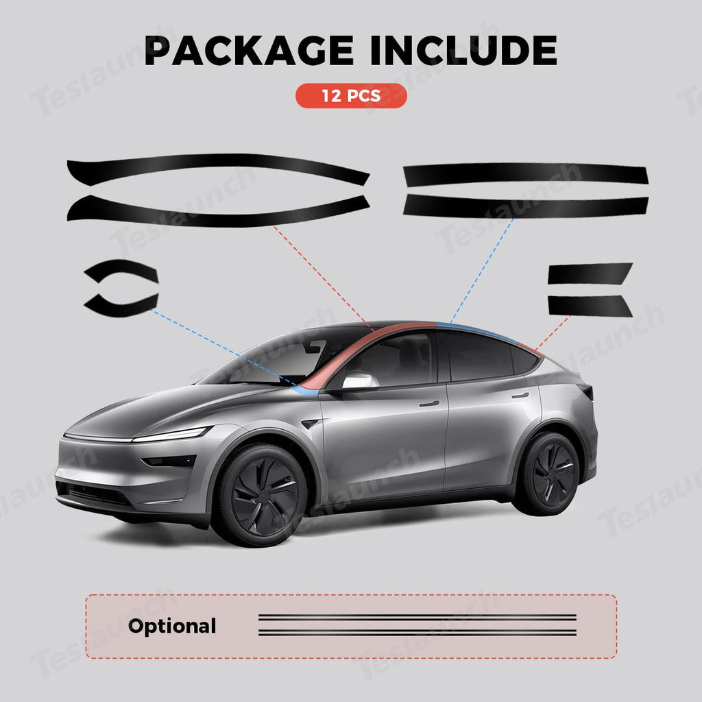 TPU Roof Pillar Delete Wrap for Tesla Model Y Juniper 2025+