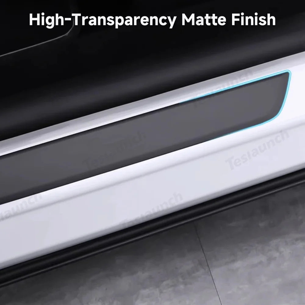 Transparent TPU Door Sill Protector Film for Tesla Model Y Juniper 2025+