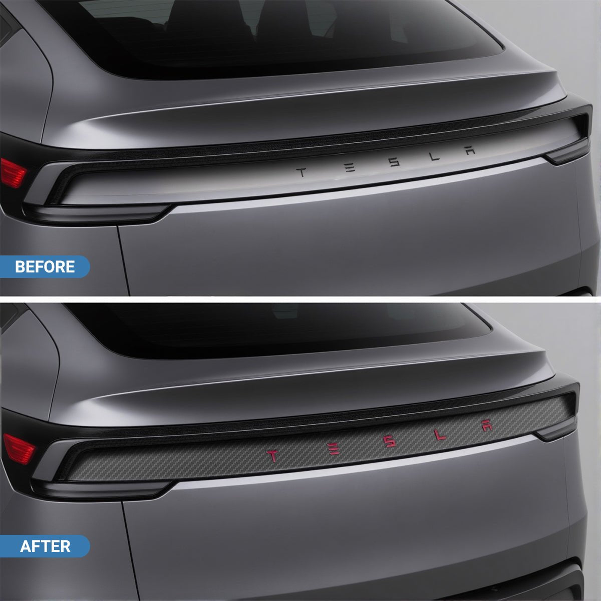 Trunk Tailgate Applique for Tesla Model Y Juniper - Real Dry Molded Carbon Fiber