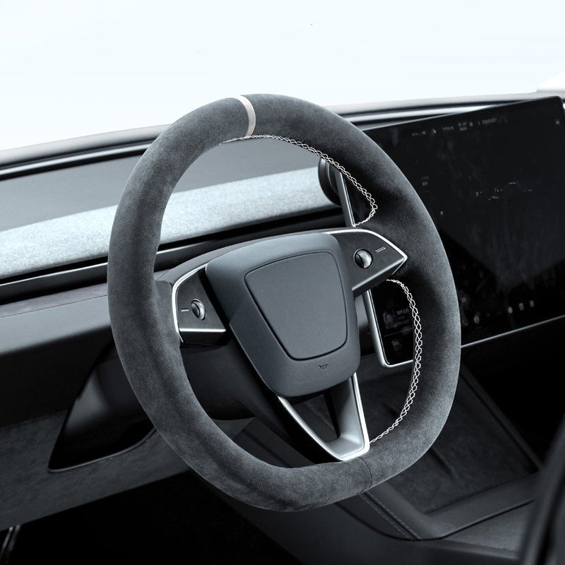 Miroken Alcantara Steering Wheel Cover for Model Y Juniper / Model 3 Highland / Model YL