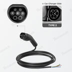 Type 2 Extension Cable - Compatible with All IEC 62196 EV Chargers