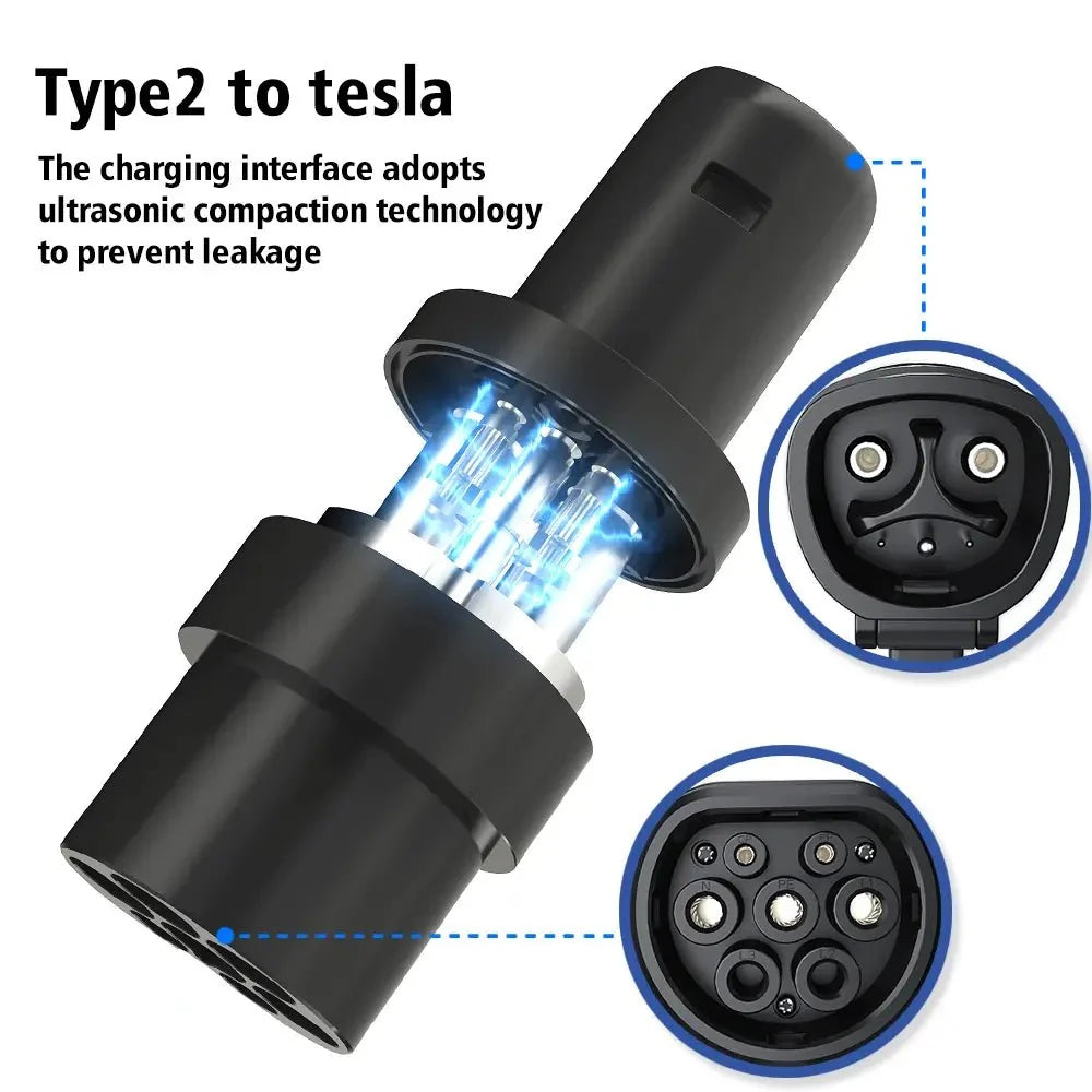 Type 2 to Tesla/NACS  EV Charge Adapter (AC Only)