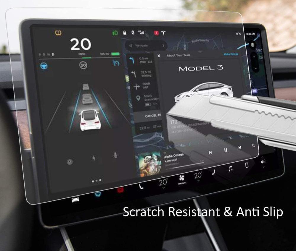 Ultra-Premium Tempered Glass Screen Protector for Model 3 and Model Y with Easy Installation Aids and High Durability