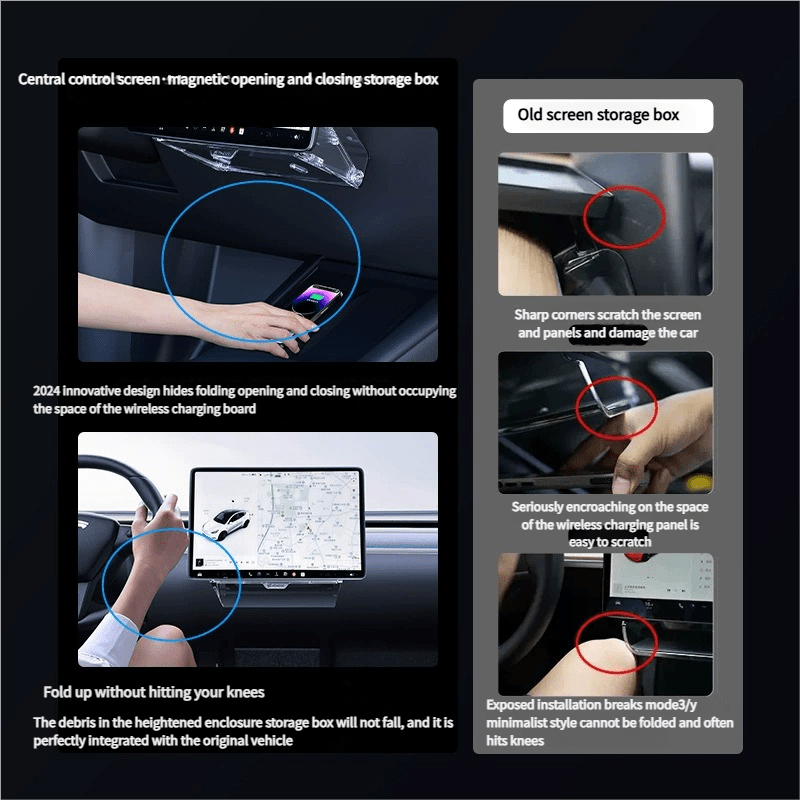 Under Screen Storage Organizer for Model Y Juniper & Model 3 Highland | Miroken