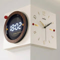 Corner-Split Dual Display Minimal Wall Clock