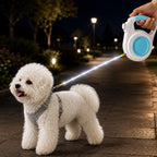 MirokenRechargeable Light-Up Retractable Dog Leash for Night Walks - Helps Small Dogs Stay Visible & Easy to Control