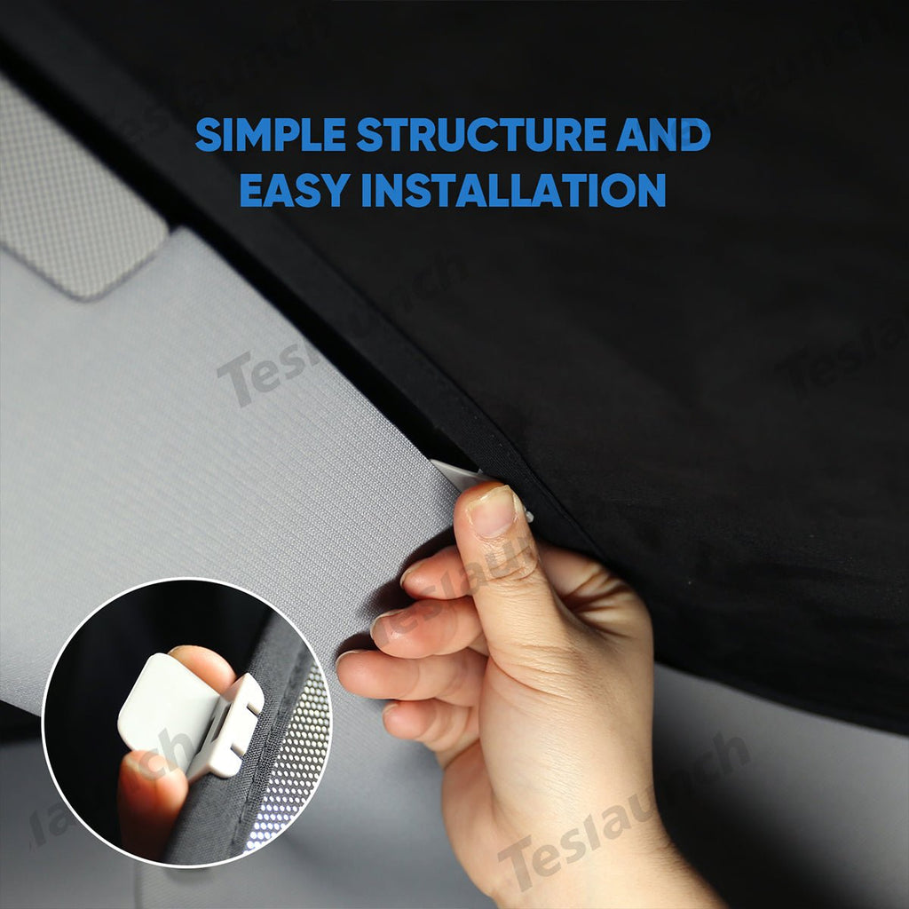 Upgrade Built-In Reflective Ice Crystal + Suede Sunroof Sunshade for Tesla 2024+ Model 3 Highland