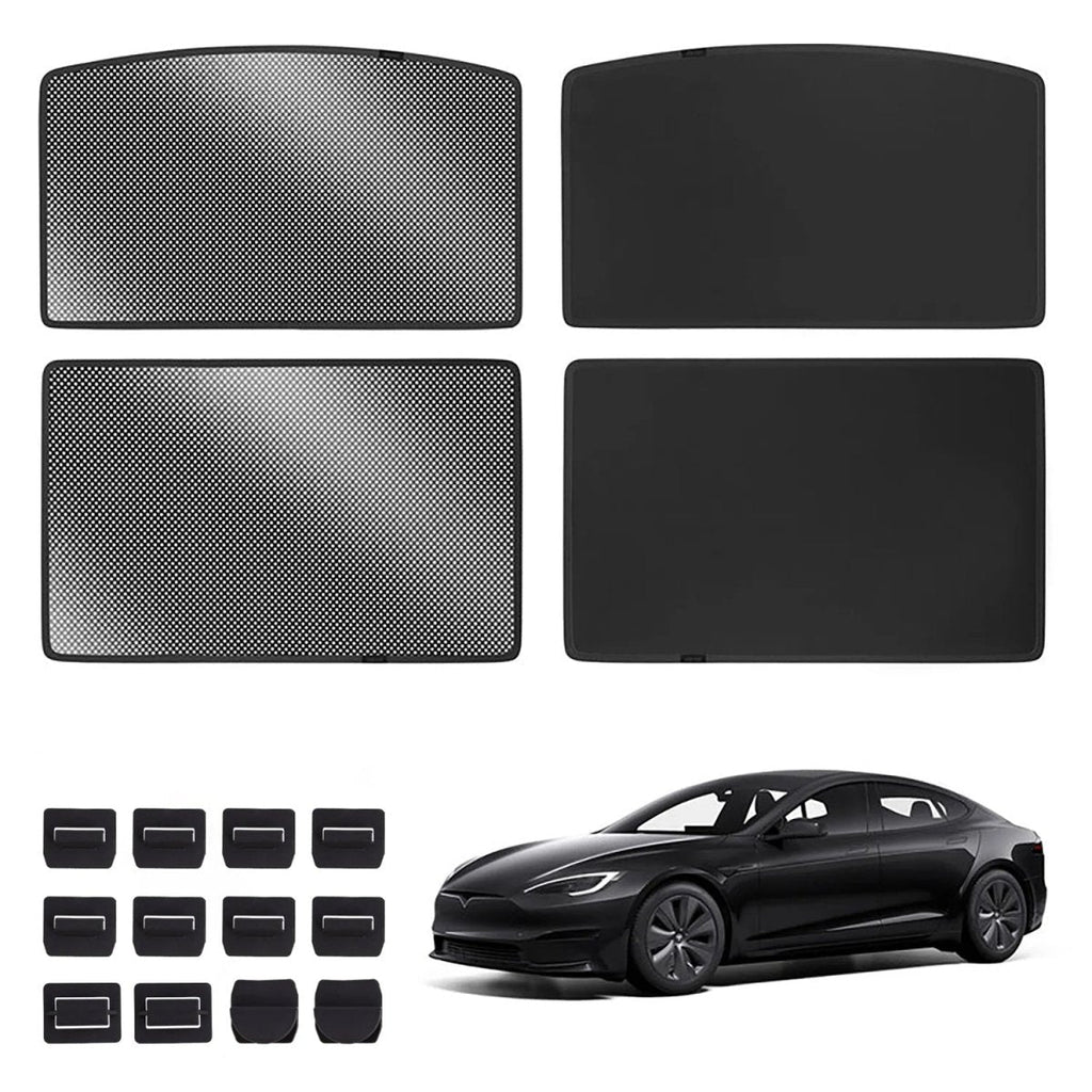 Upgrade Built-in Reflective Sunroof Sunshade for 2021+ Model S- Lightweight Reflective Silver Coated Sun Visor