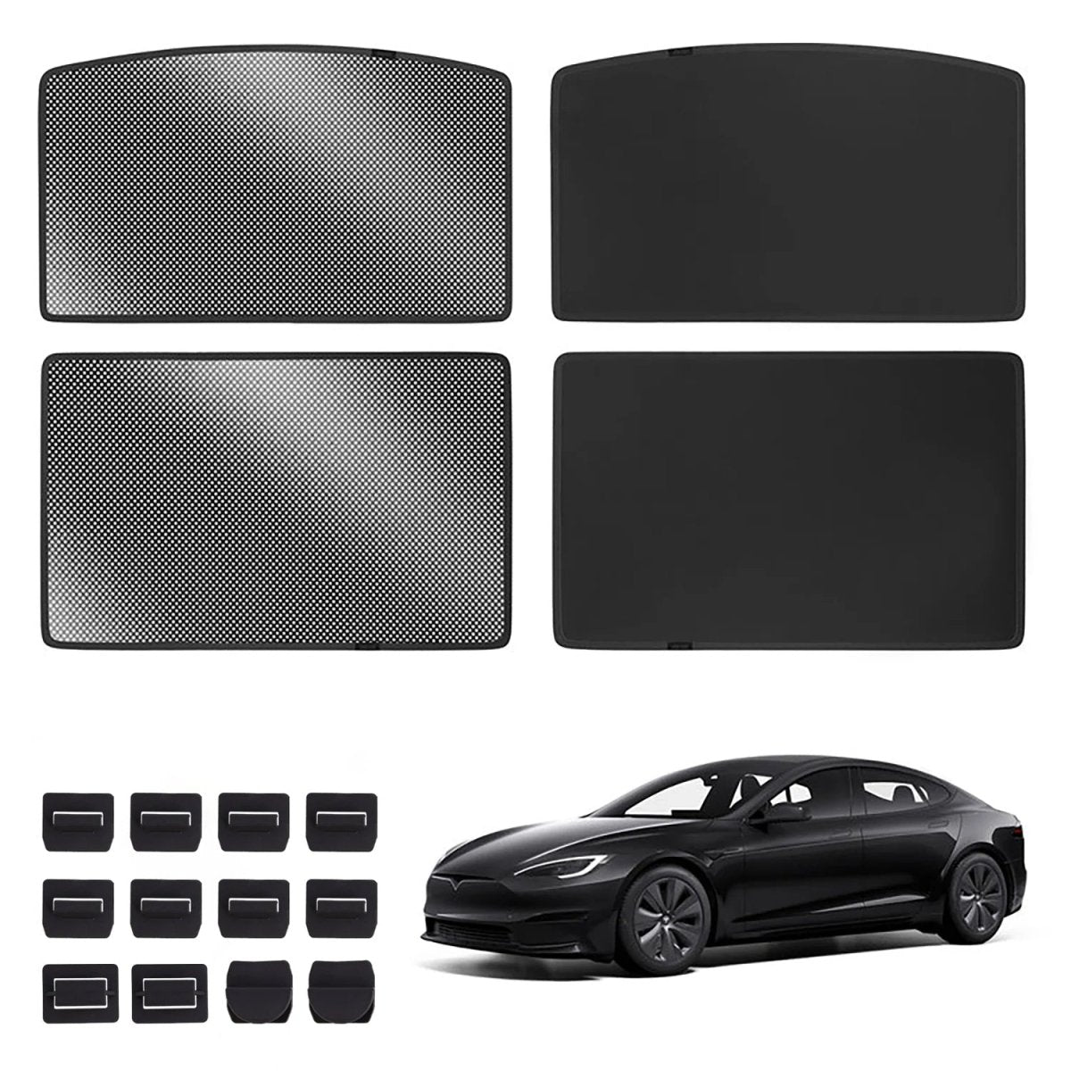 Upgrade Built-in Reflective Sunroof Sunshade for 2021+ Model S- Lightweight Reflective Silver Coated Sun Visor