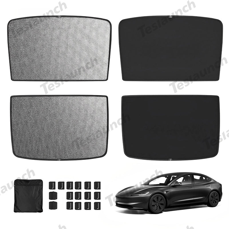 Upgrade Built-in Reflective Sunroof Sunshade for 2024+ Model 3 Highland - Lightweight Reflective Silver Coated Sun Visor