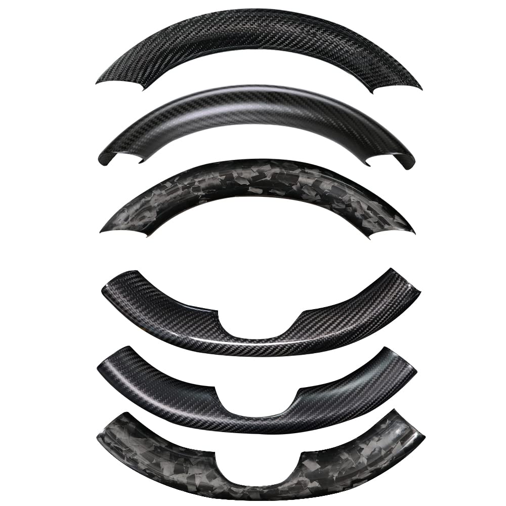 Upper / Lower Cover Steering Wheel Accessories for Tesla Model 3 / Y  -  Carbon Fiber Interior Mods
