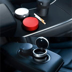 Vehicle Ashtray with Smell-proof Lid and LED Light for Tesla Model 3/Y/X/S