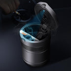 Vehicle Ashtray with Smell-proof Lid and LED Light for Tesla Model 3/Y/X/S