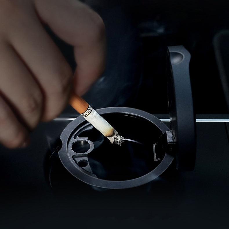 Vehicle Ashtray with Smell-proof Lid and LED Light for Tesla Model 3/Y/X/S
