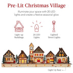 Light-Up Wooden Christmas Village - Chimney Decoration with LED Houses