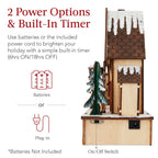 Light-Up Wooden Christmas Village - Chimney Decoration with LED Houses